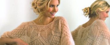 Вязание ажурной блузы из мохера